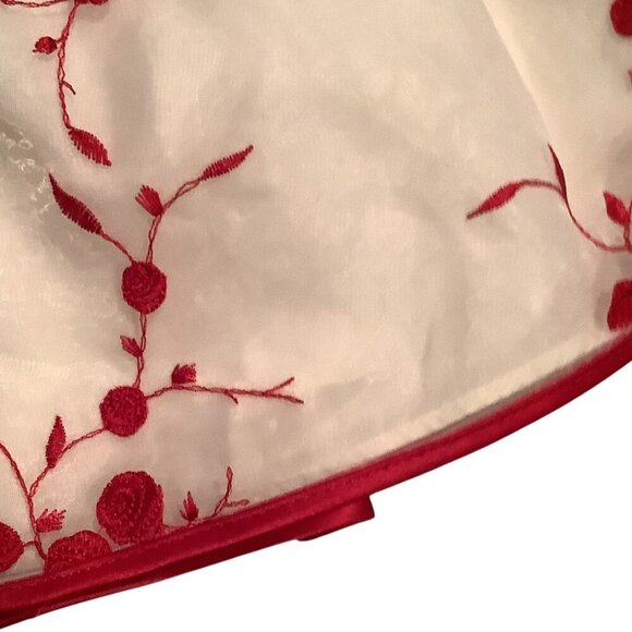 Bonnie Baby Dress White & Red Floral Embroidered Bow Back Size 3/6M - Picture 13 of 13